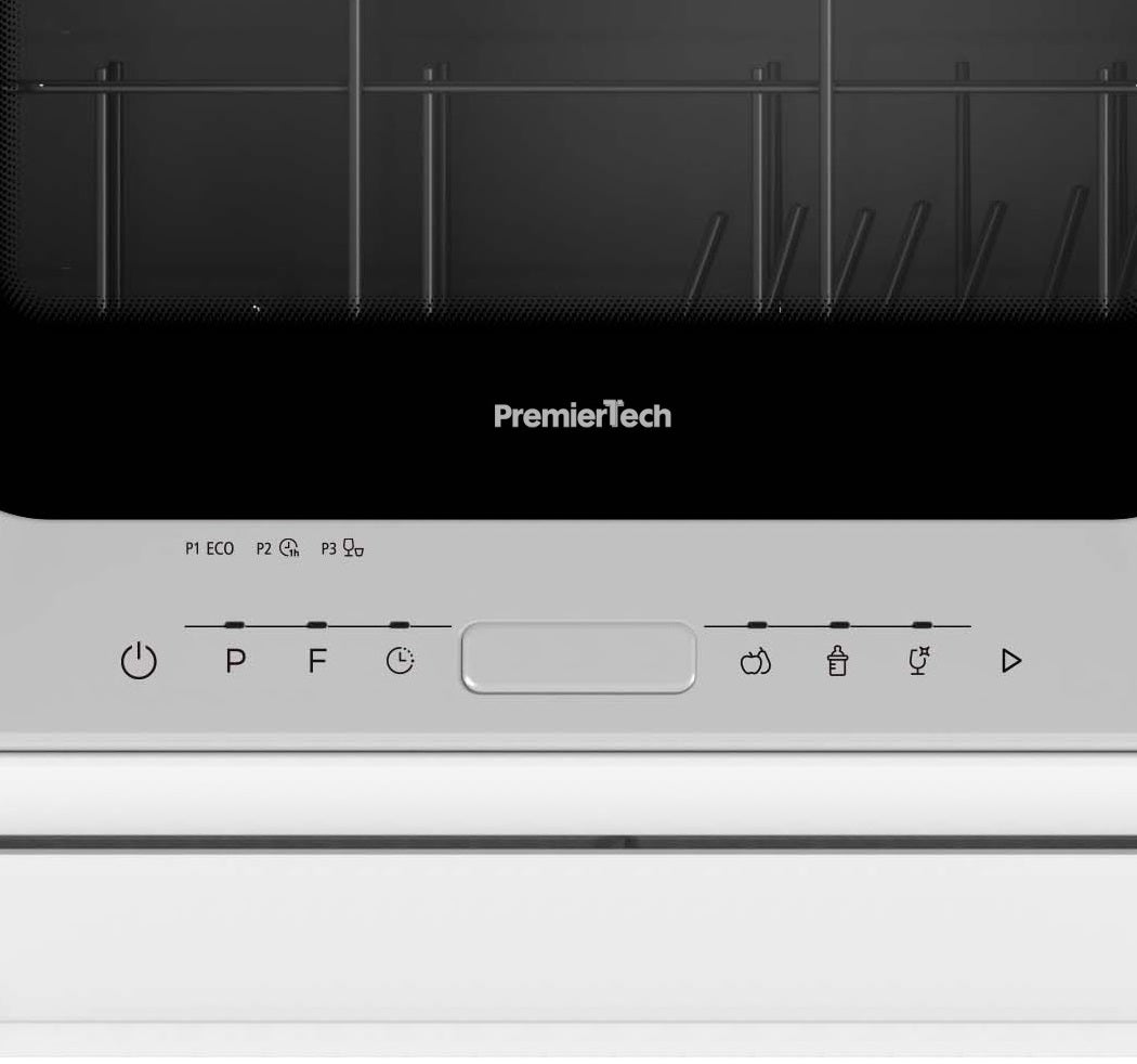 PremierTech PTLS2 Mini Lavastoviglie 2 coperti 6 programmi, libera installazione, Bianca - 5