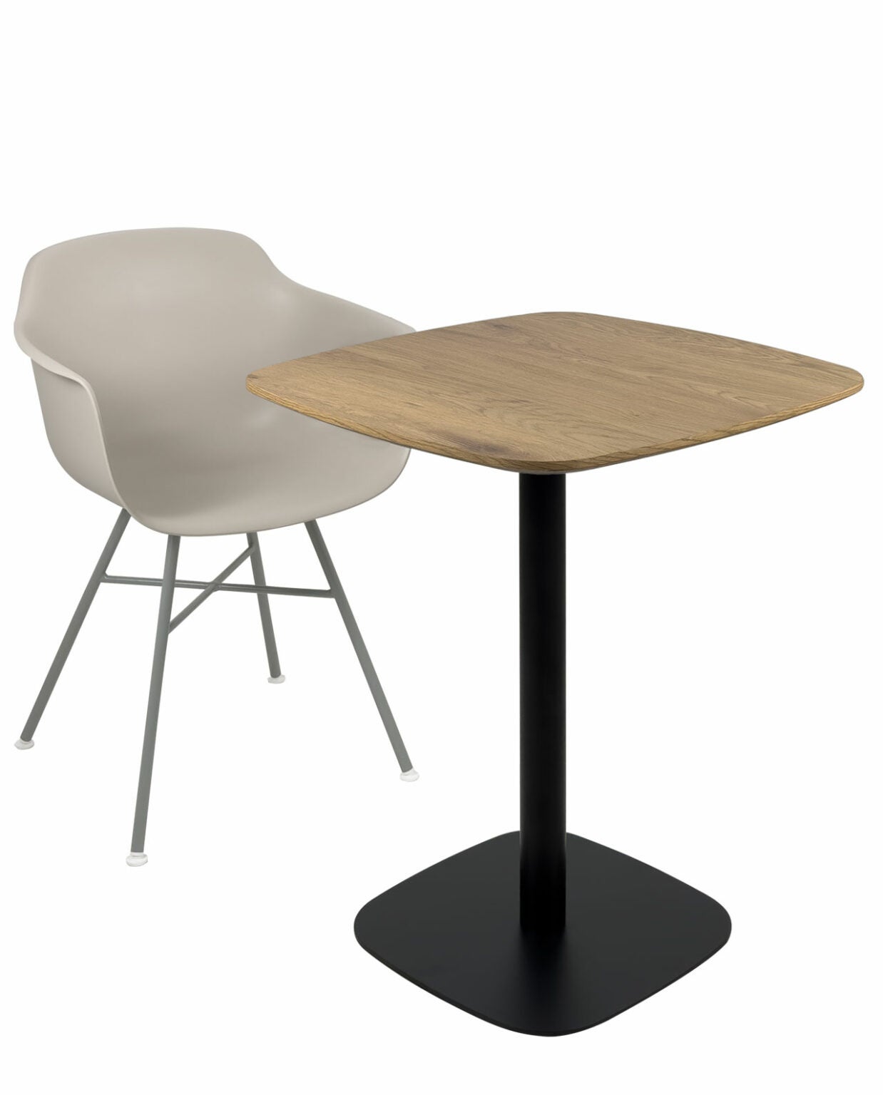 Table Bistrot 60 x 60 cm, Hauteur 75 cm, Plateau Bois et Pied Métal SILA Noir Bois - 4