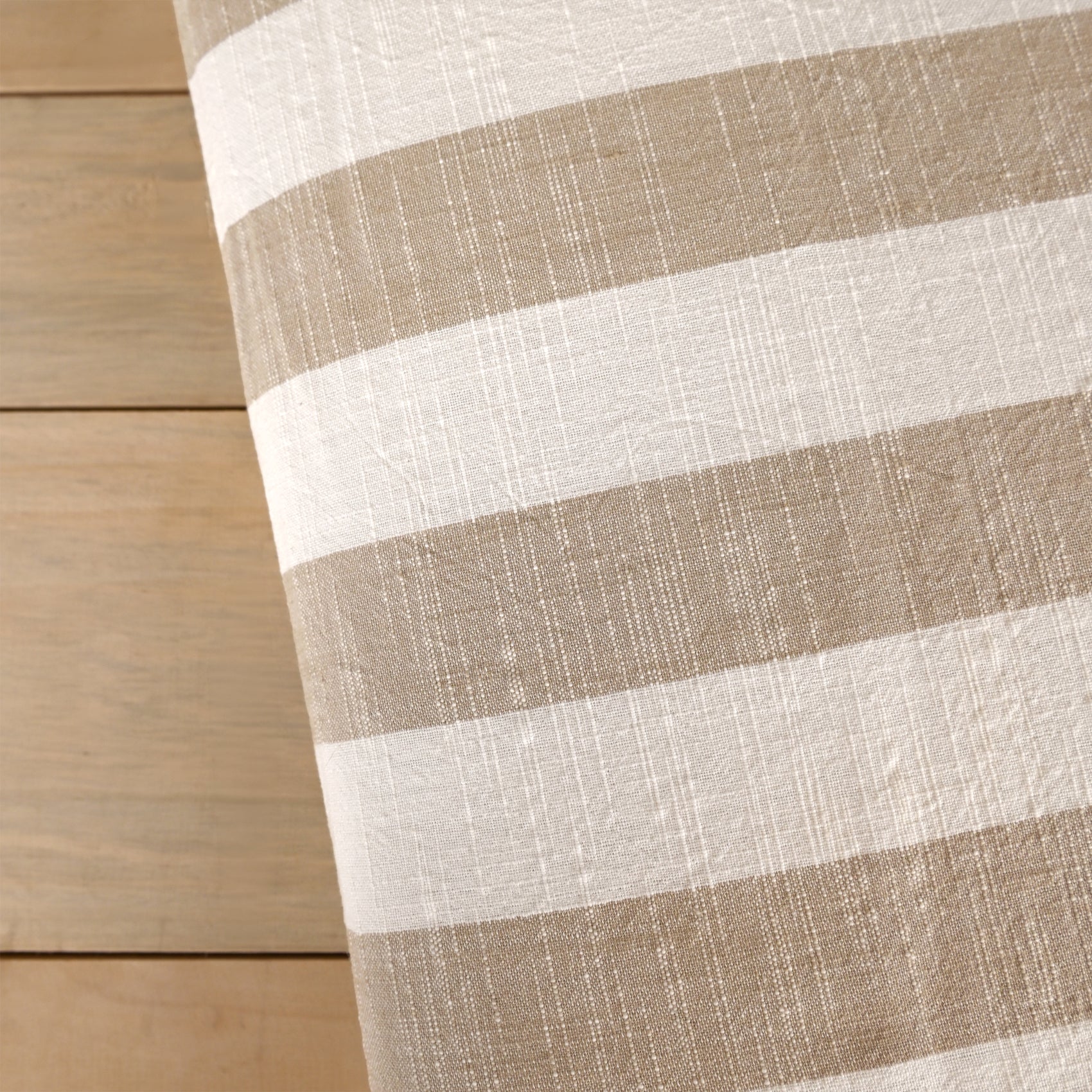 Édredon réversible coton flammé motifs rayures et vichy LOURMARIN - Beige - 70x200 cm - Coton - 4