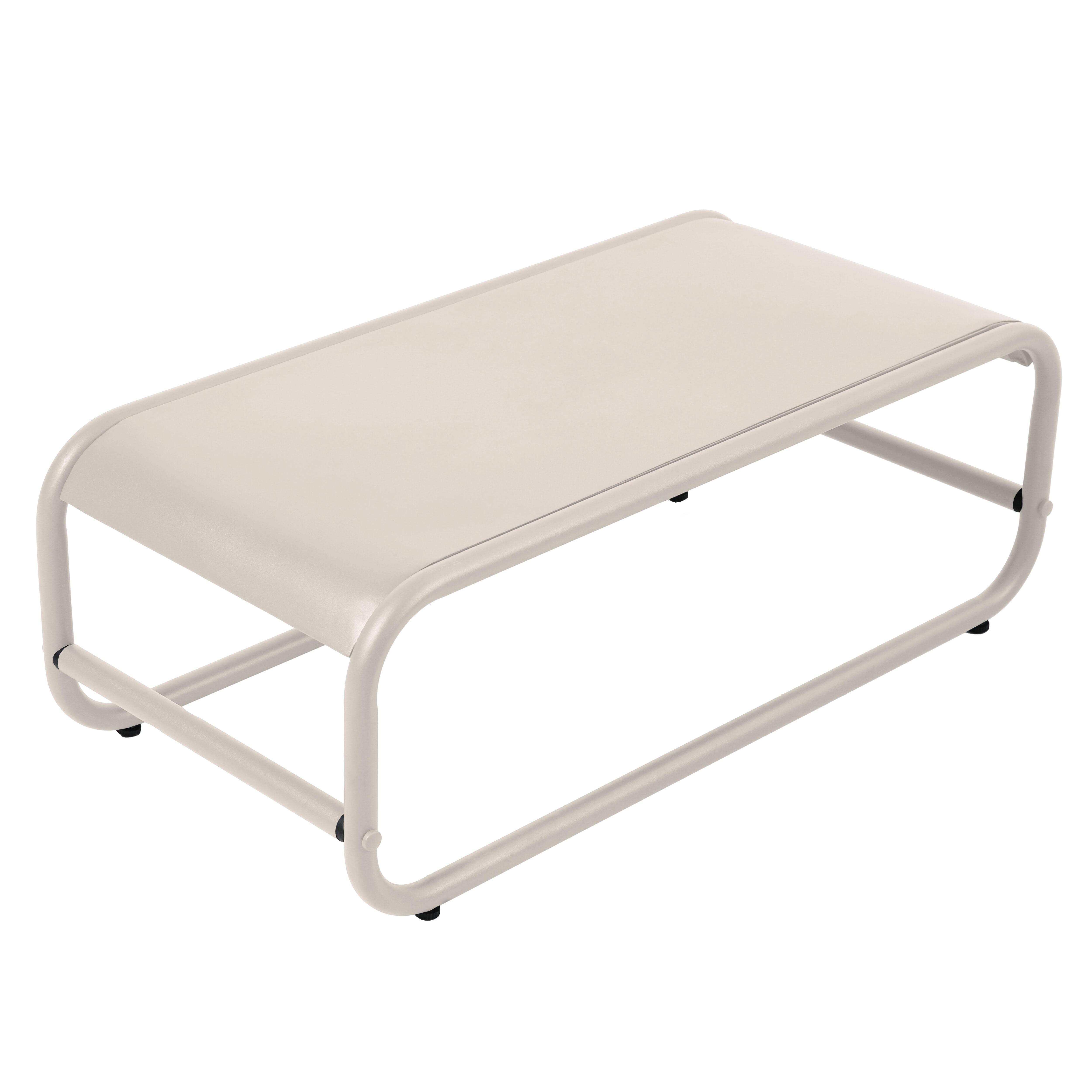 Table basse de jardin en métal 85x40x30 cm beige, Mixi - Oviala - 2