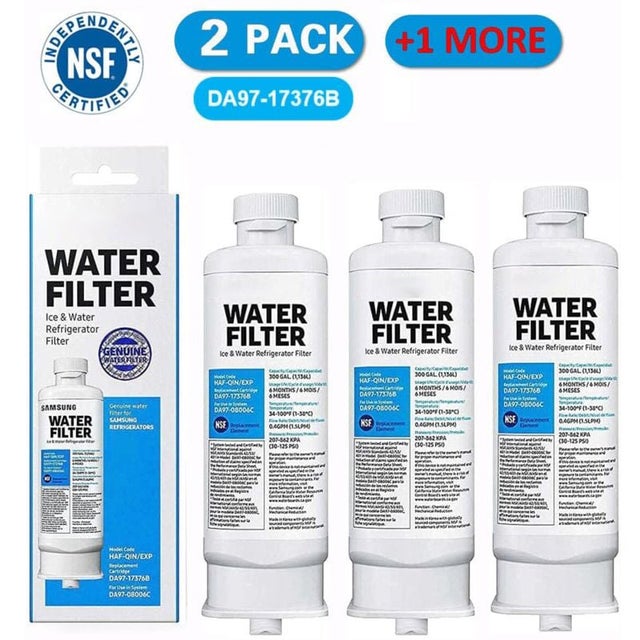 Zestaw 3 filtrów wody do lodówki zamiennych dla Samsung DA97-17376B DA97-08006C HAF-QIN HAF-QIN/EXP