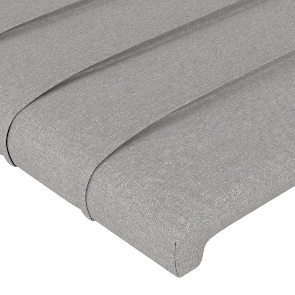 Cabeceira de tecido cinza claro com LED 200x5x78/88 cm - COMFORTXL - 5