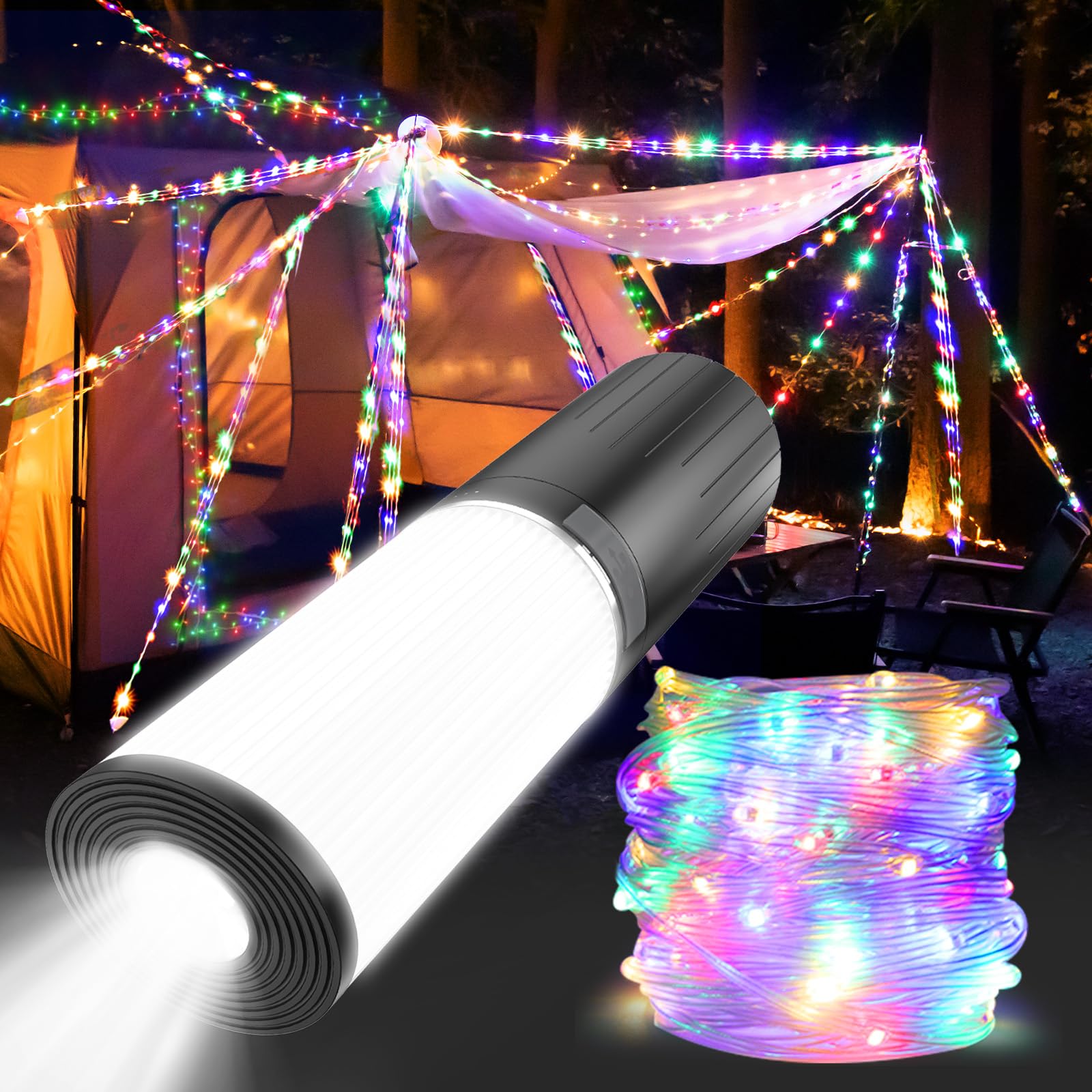 Torcia LED Ricaricabile, 2000 Lumen Torcia Tattica, Zoomabile, 9 - Foto 10