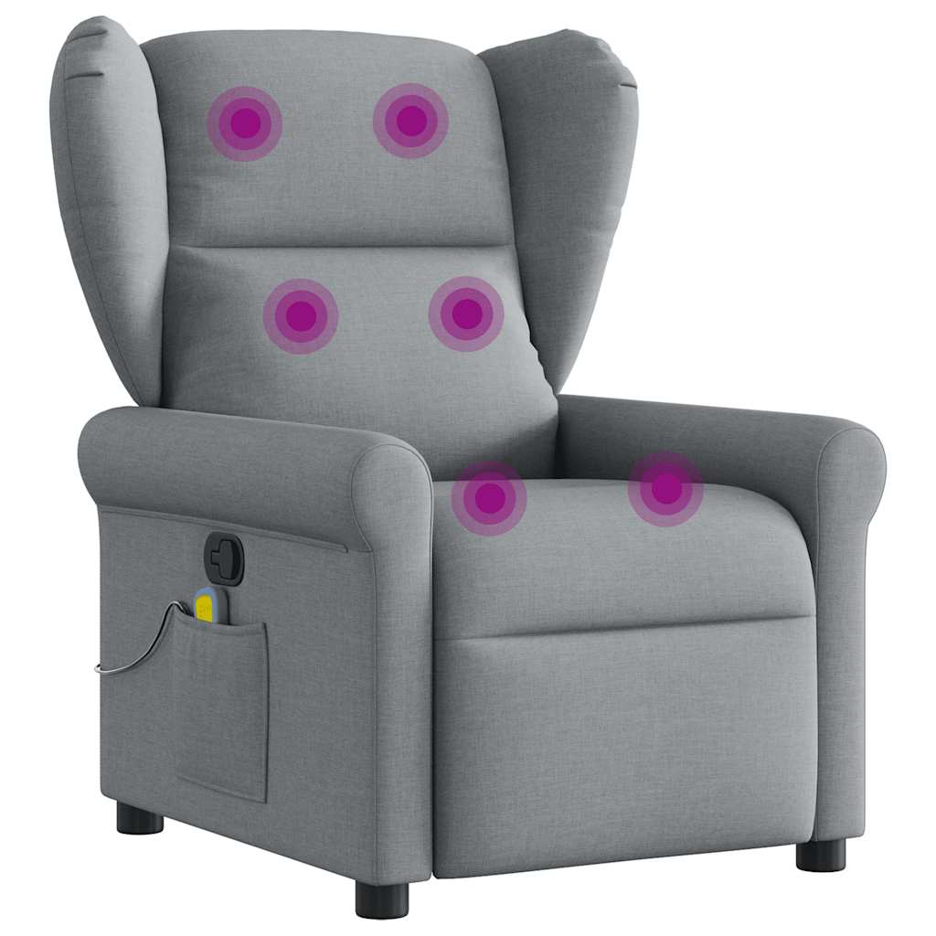 Fauteuil de massage | Fauteuil de relaxation | Chaise de relaxation inclinable Gris clair Tissu CFW835335 - 7