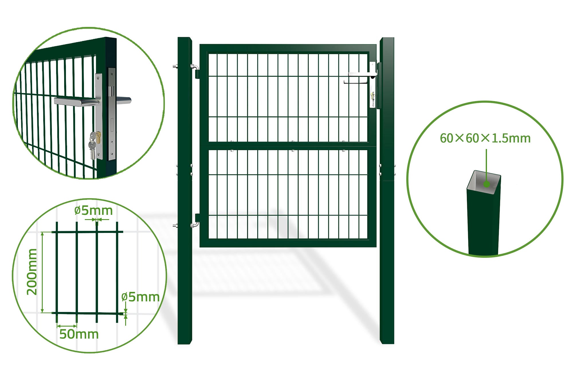 Puerta de valla 1m RAZO 100P100 Verde | Leroy Merlin