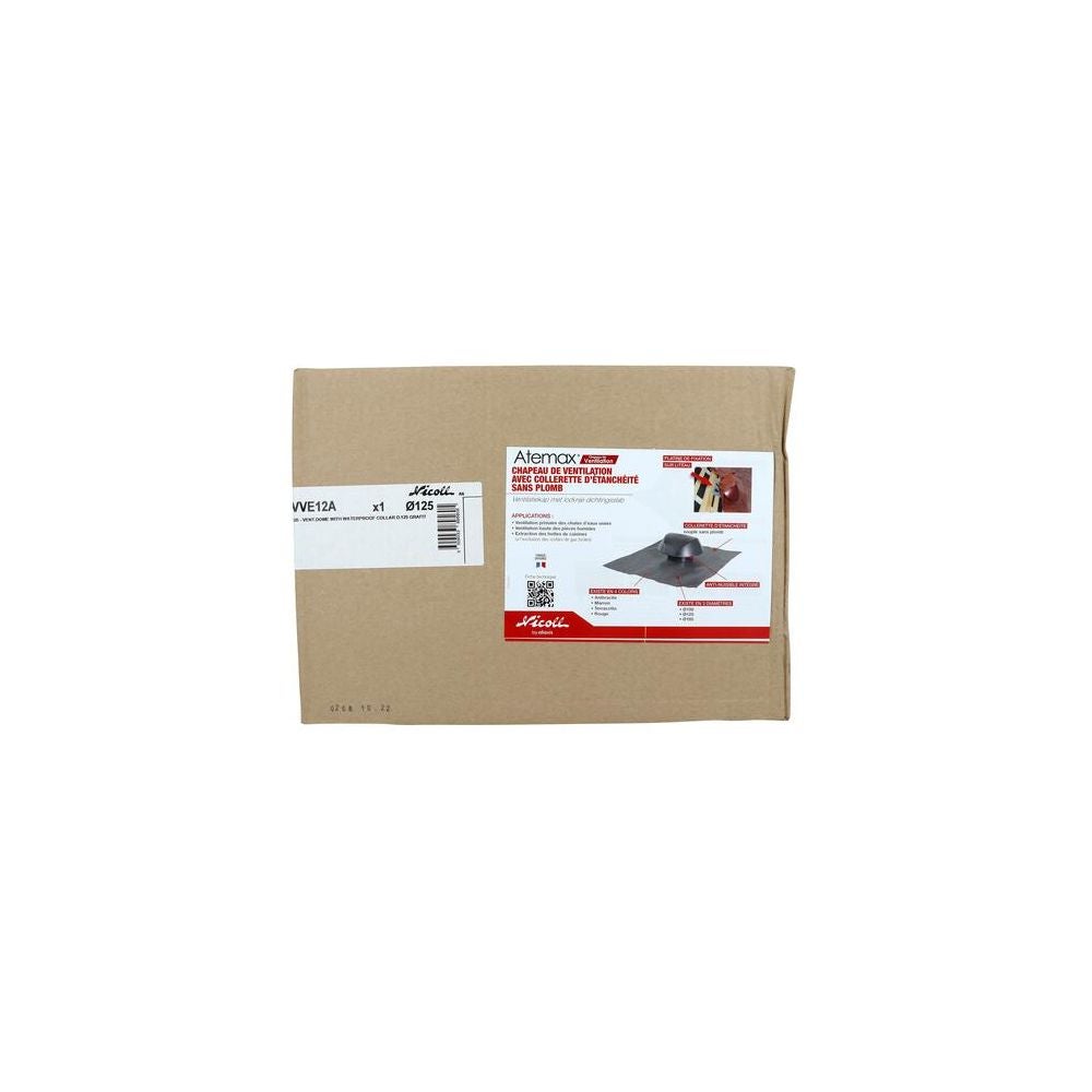 NICOLL Chapeau de ventilation avec collerette d'étanchéité Ø125 anthracite Atemax - 3