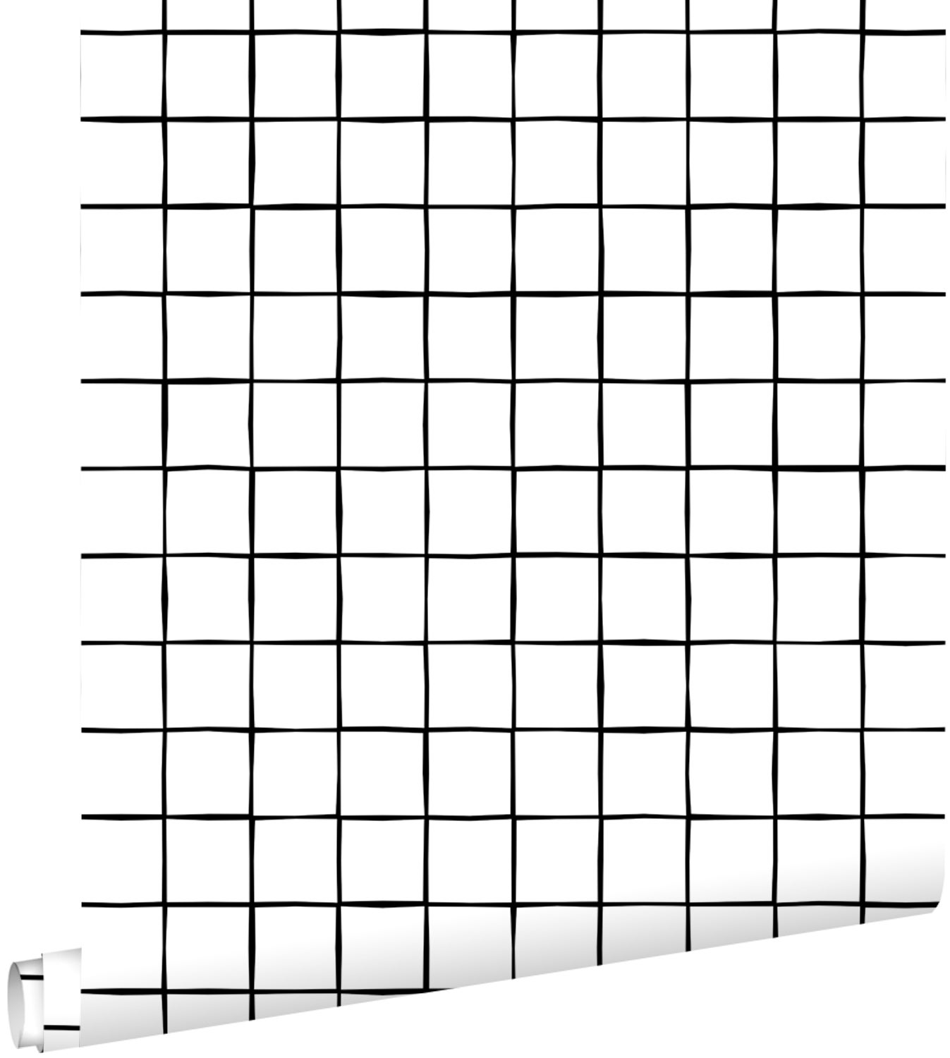 Tapeta motyw kratki czarno-białym - 50 x 900 cm - ESTAHOME