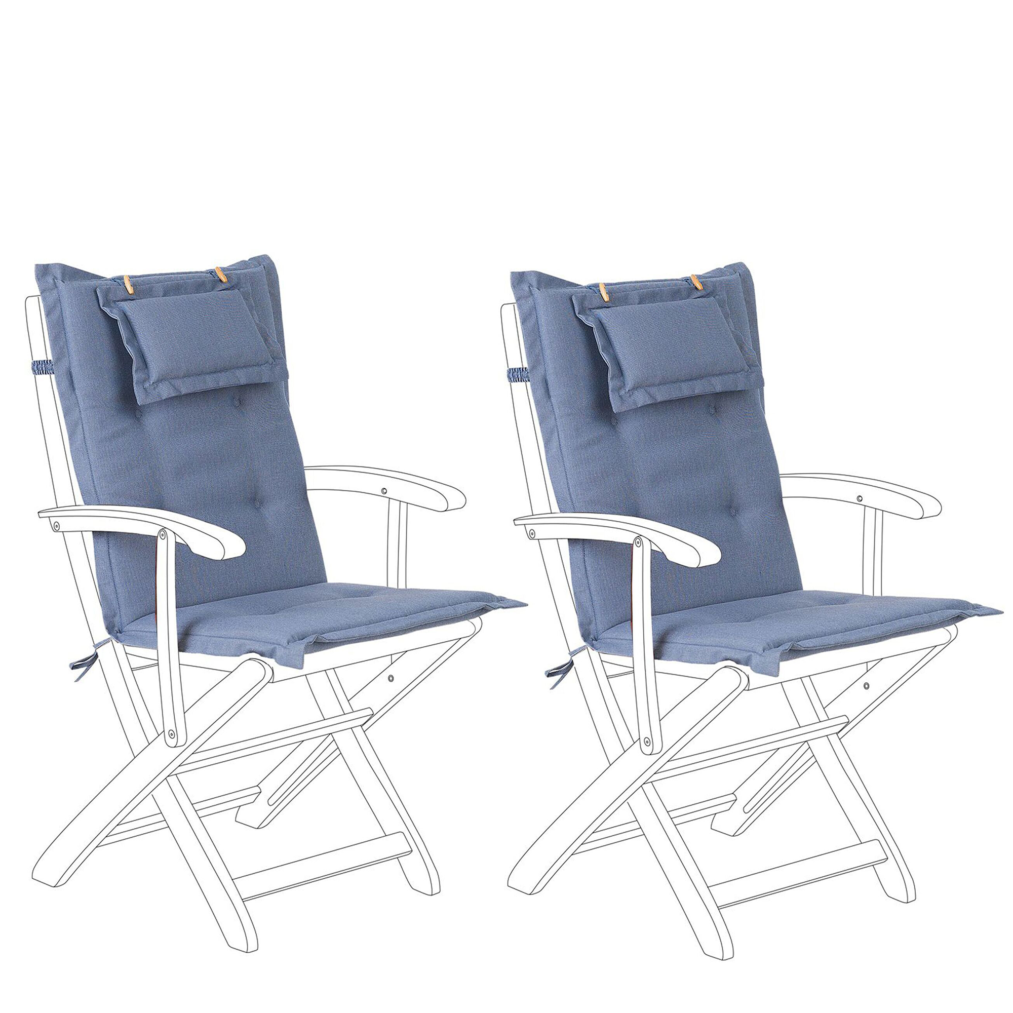 Set de 2 perne pentru spătar/șezut MAUI 40 x 54 cm Albastru 2buc