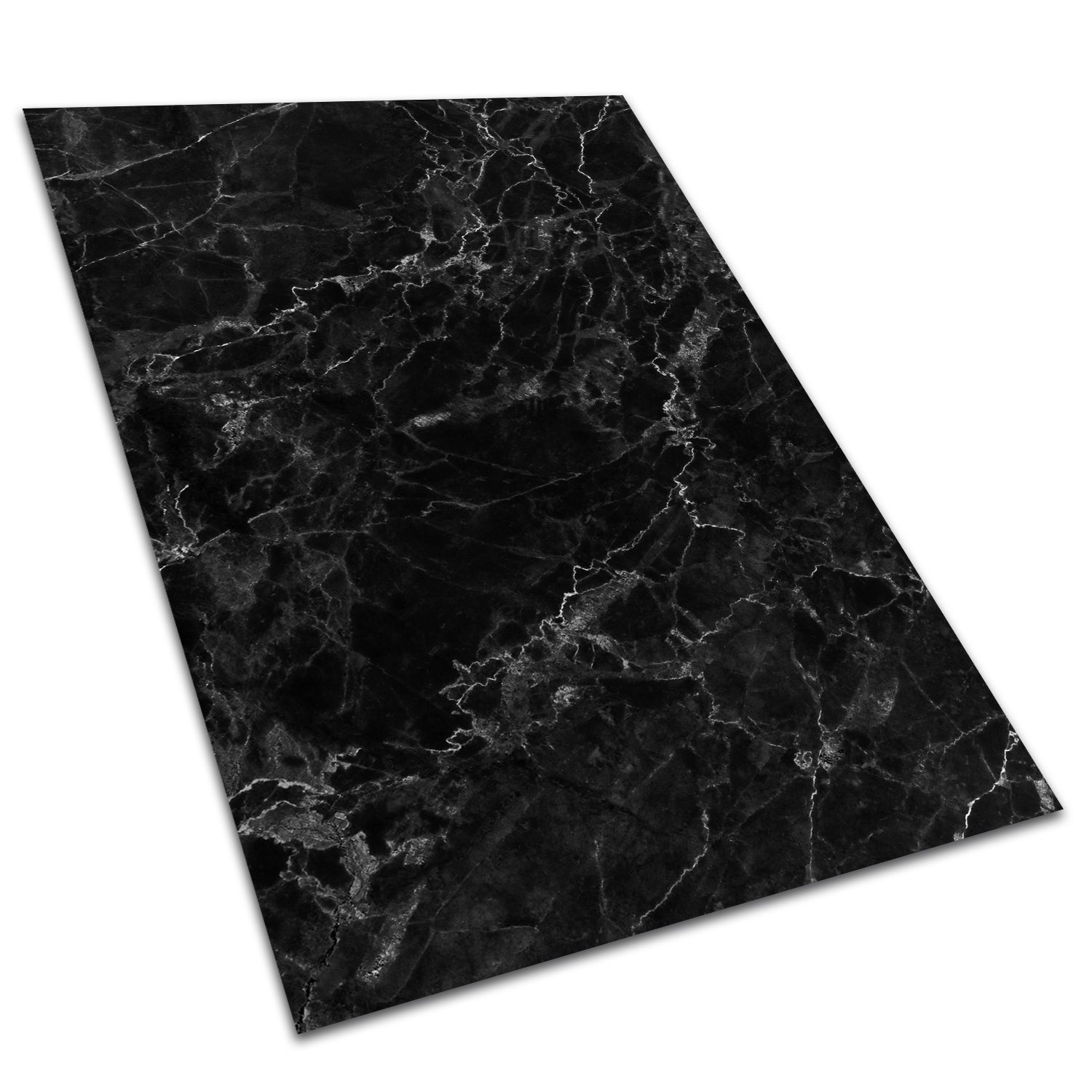 Dywan winylowy czarny marmur elegancki chodnik winylowy do kuchni luksusowy 100x50 cm – Tulup