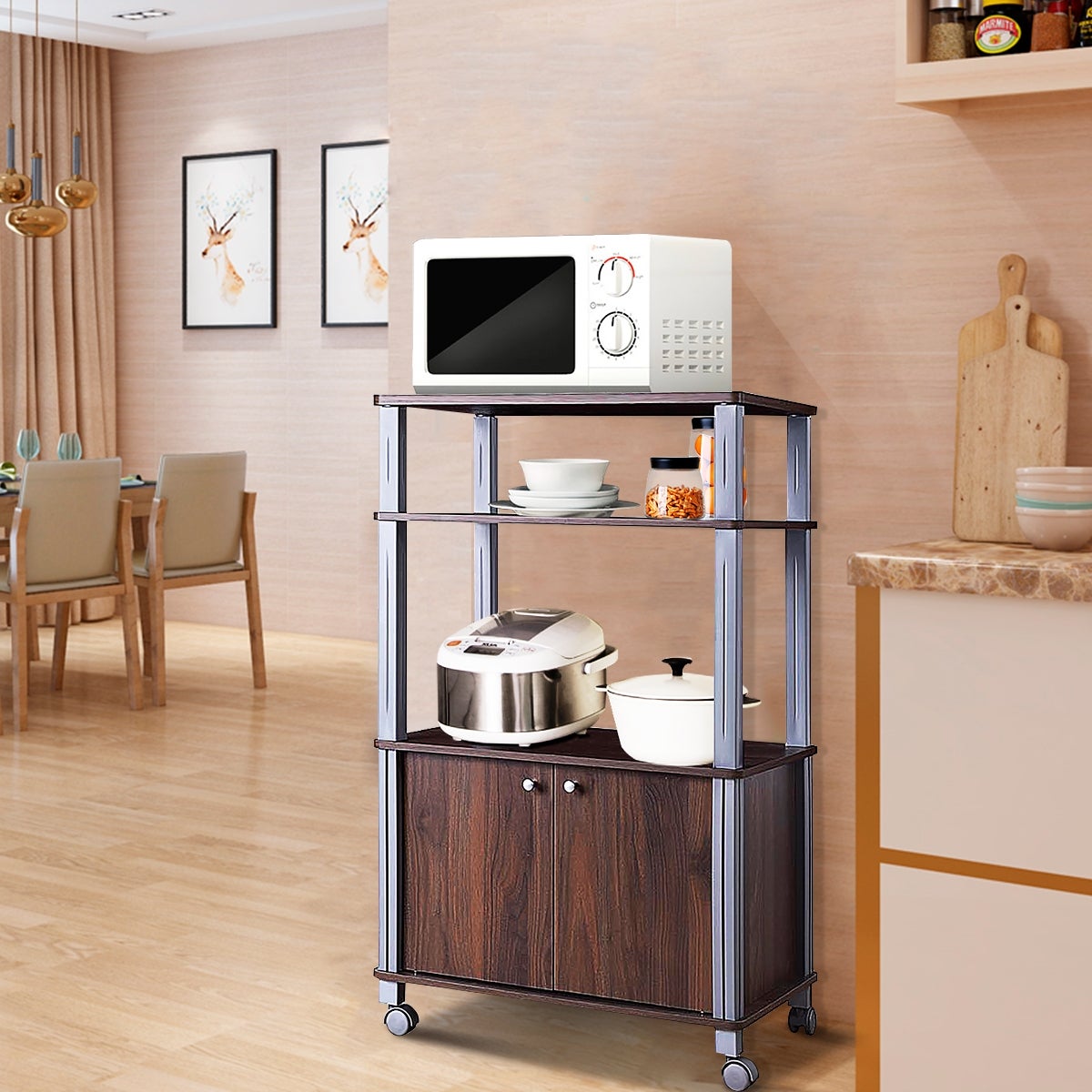 Mueble Carrito Microondas con Ruedas Organizador Cocina MDF 60x40x98cm ...