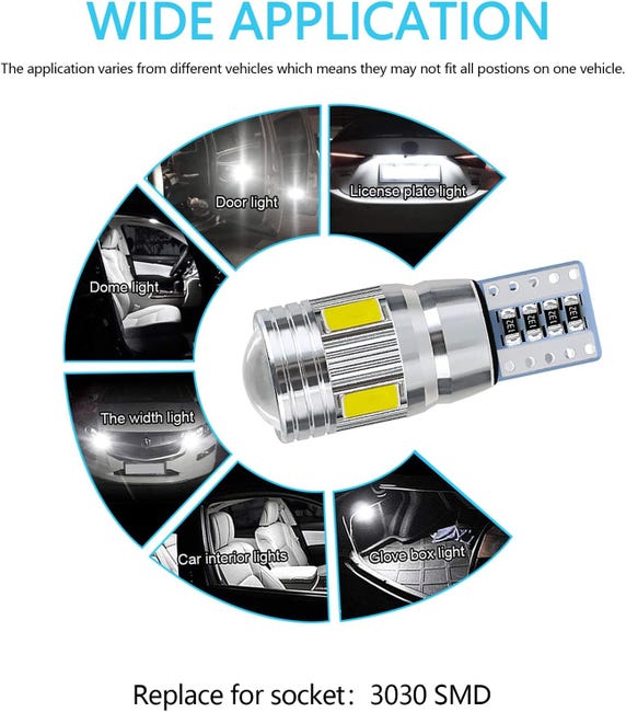 SageSunny 2PCS T10 194 W5W Lampadina LED 12V Chip COB 6000K Bianco 168 501 2825 Lampadine LED per luci interne per auto Luci Mappa Luce targa Luce laterale SageSunny 2PCS T10 194 W5W Lampadina LED 12V Chip COB 6000K Bianco 168 501 2825 Lampadine LED per luci interne per auto Luci Mappa Luce targa Luce laterale