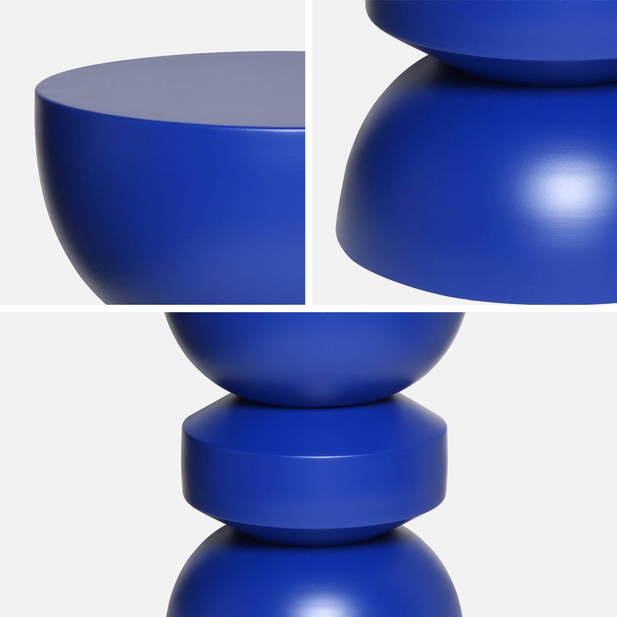 Table d'appoint. bout de canapé. table de chevet en métal. bleu. Assa. Ø32 x H 43.5cm - 3