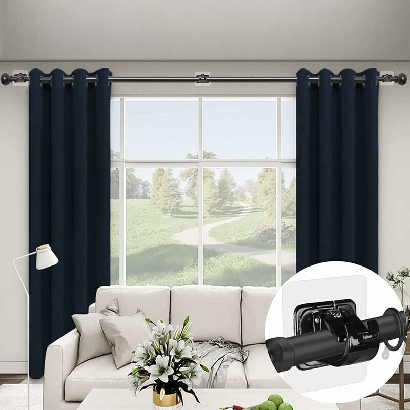 Supports De Tringle à Rideau Sans Perçage – 2 Pièces Transparentes – Auto-adhésifs, Jusqu’à 7 Kg - 4