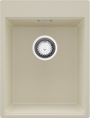Lavello Da Cucina In Granito Beige 55x44cm - Lavandino A Una Vasca Con Sgocciolatoio | Per Mobili Da 45cm, Colore Copenhagen