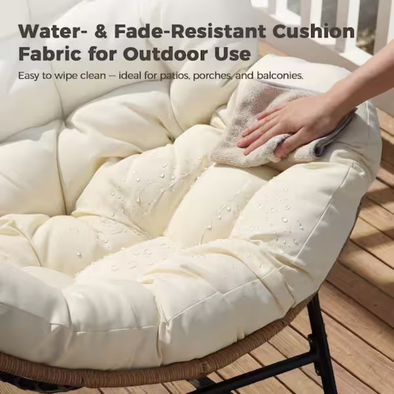 Grand coussin pour fauteuil à bascule (beige), coussin imperméable pour fauteuil inclinable, coussin pour canapé une place, doux et confortable. - 3