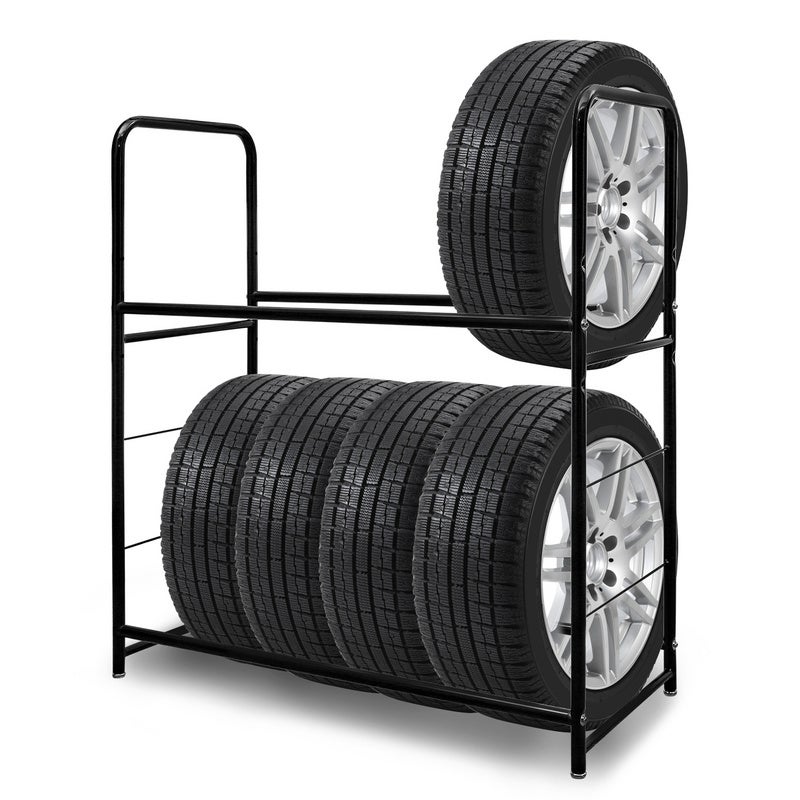 Healifty Support à Pneus - Présentoir Stable Et Pratique Pour Stocker Et Exposer Vos Roues - 3