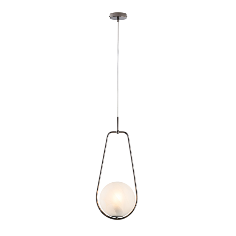 Lampa wisząca Afrodite z czarnego chromowanego żelaza 1 lampa z kulą dm.20 159 Ø24 BL286-S1-NR