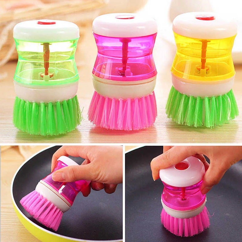 UNIKCO Set Di 2 Spazzole Per Pulizia Cucina Con Contenitore Sapone E Supporto Scolapiatti - 4