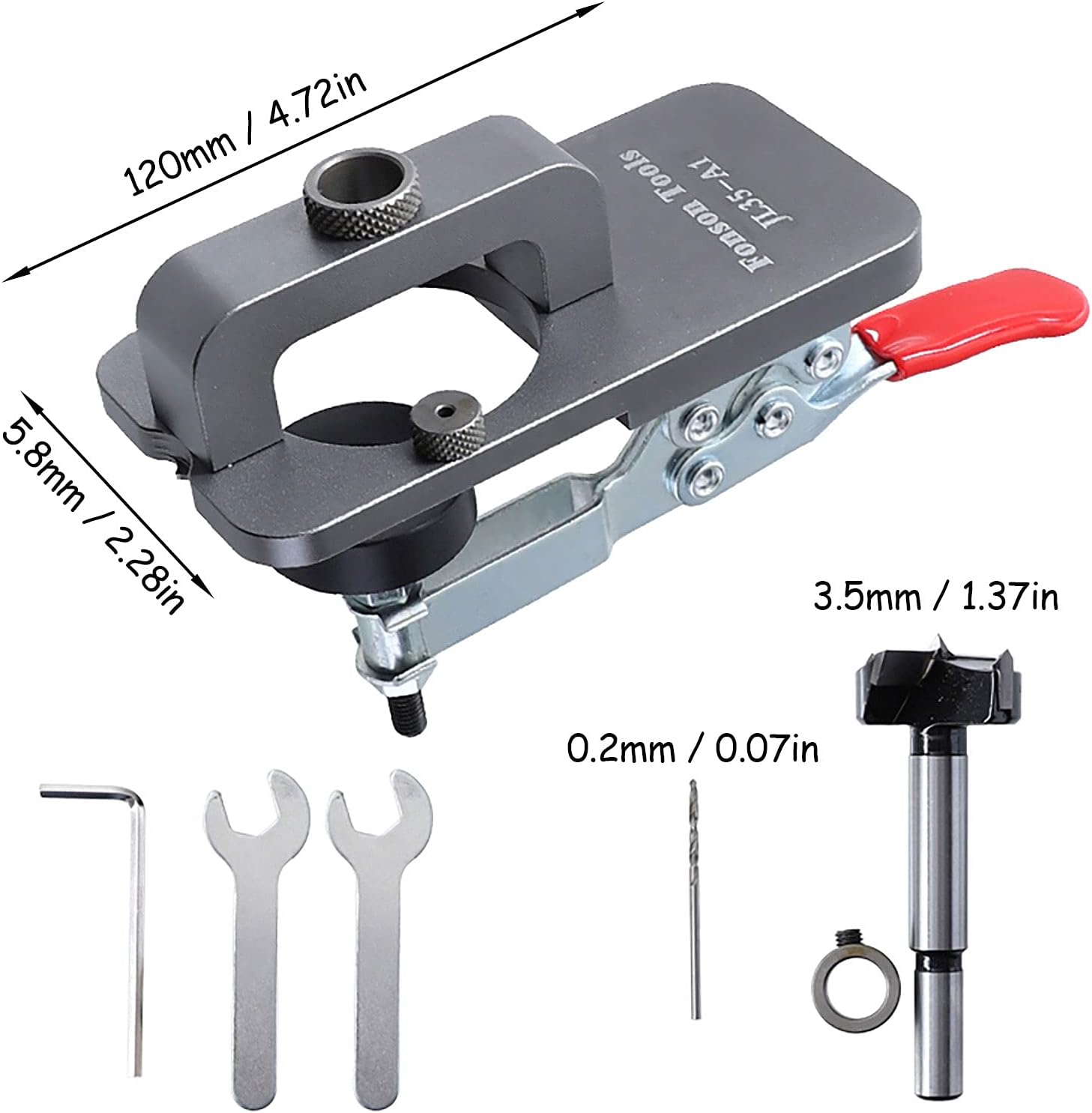35 Mm Perforatrice, Guide De Forage Trou Charnière Trouver Un Jig Outil Pour Porte Armoires De Bricolage Menuiserie - 4