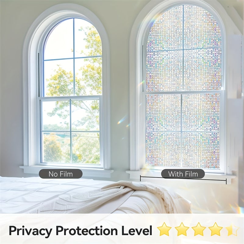 Folia mozaikowa na okna z różnymi efektami świetlnymi, 2 rolki, naklejki statyczne bez kleju do dekoracji domu i biura - 6