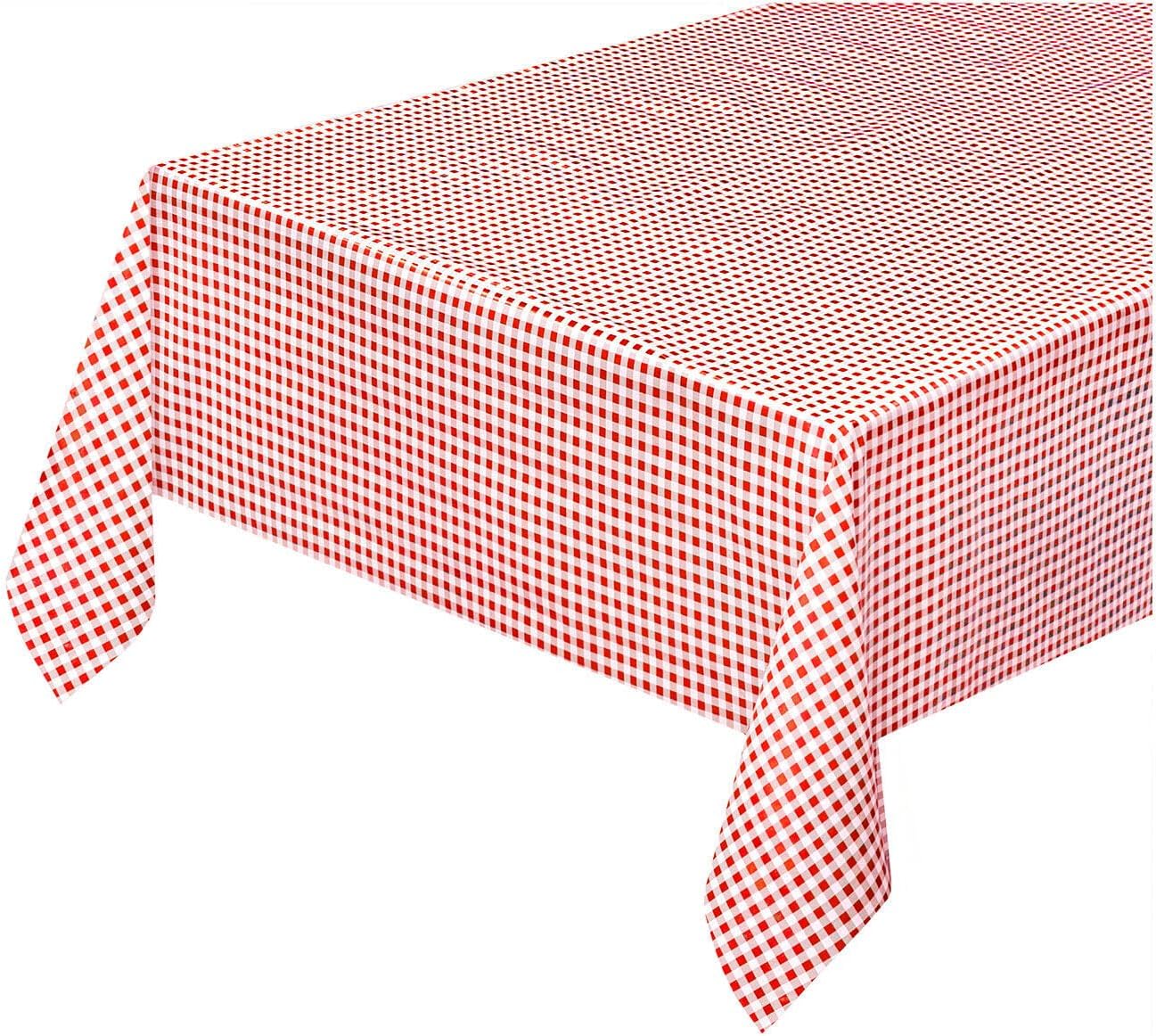 Mantel antimanchas cocina moderna 140x300 cm protector de cubremesa de lona a cuadros rojos
