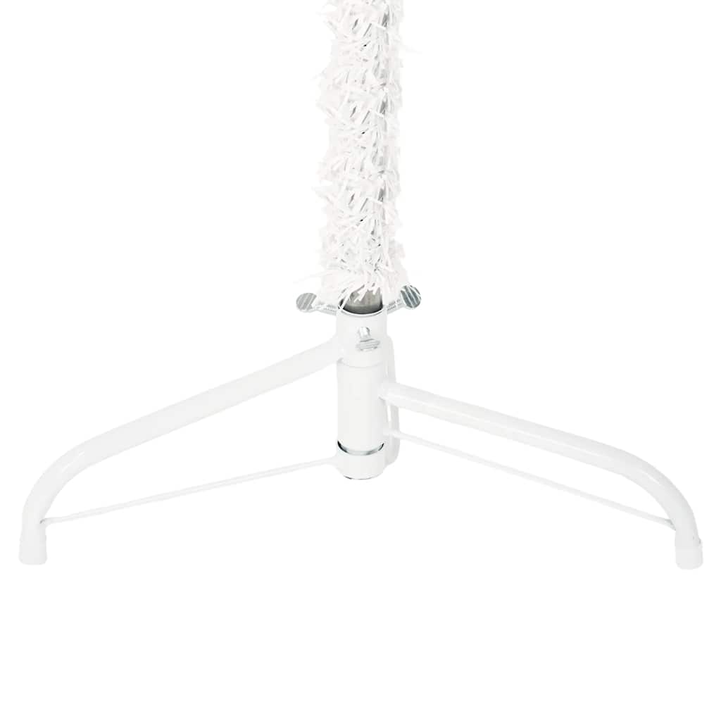 Meia árvore de Natal artificial com suporte branco 210 cm - COMFORTXL - 6
