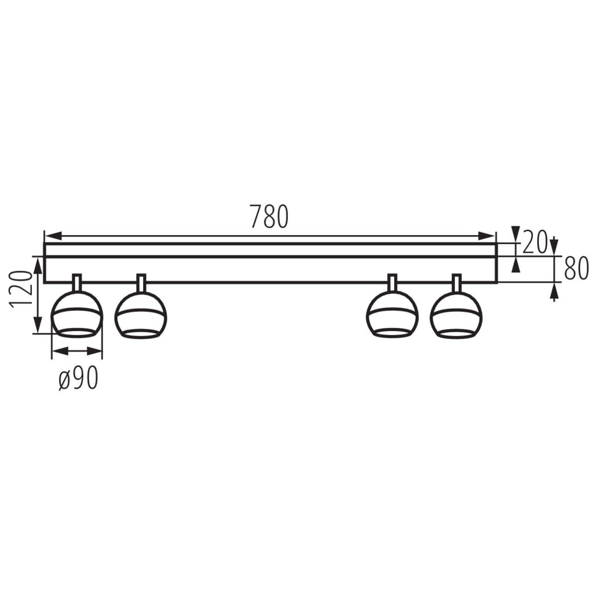 Lampa sufitowa wisząca Galoba czarna 4xGU10x35W wym: 8 x 78 cm aluminium Kanlux - 2