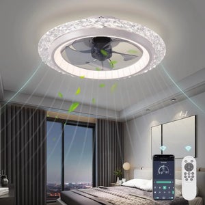 Ventilatore da soffitto Smart da 50 cm con lampada LED, controllo tramite telecomando/App, 6 velocità, dimmerabile con 3 temperature di colore, timer | Leroy Merlin