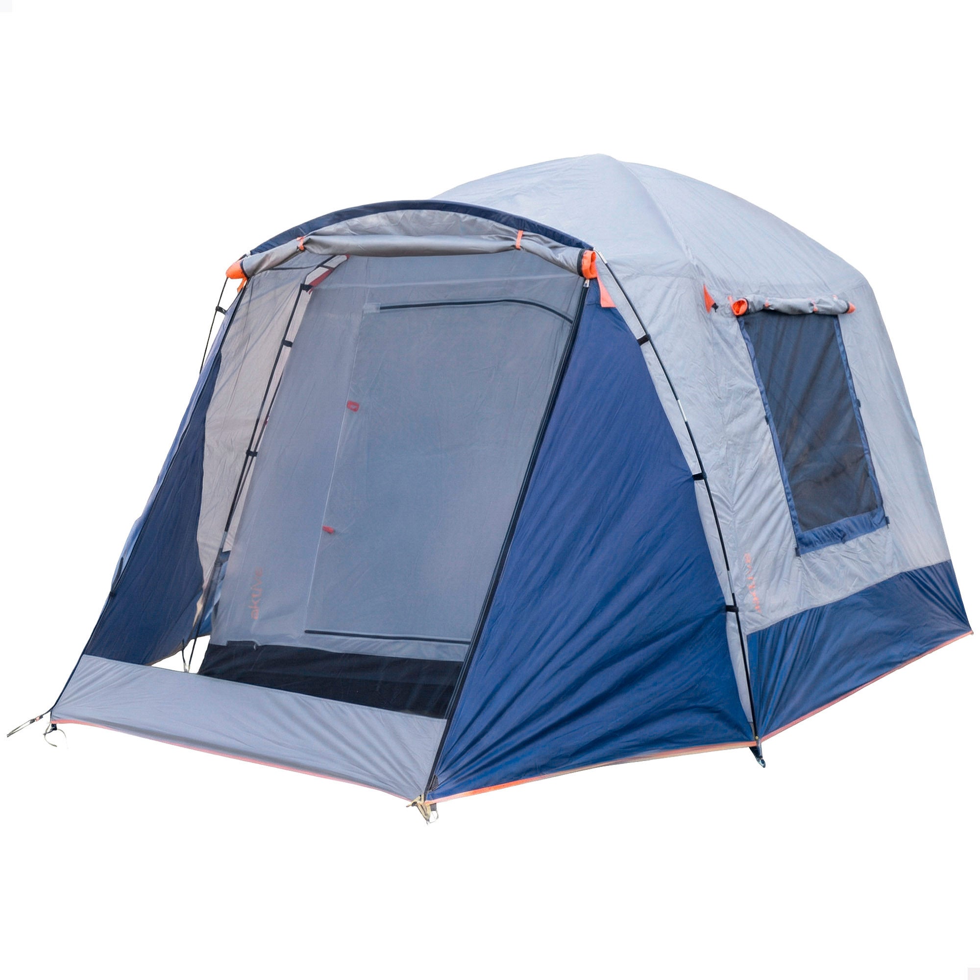Aktive tienda de campaña gris y azul 4 personas 250x350x200 cm