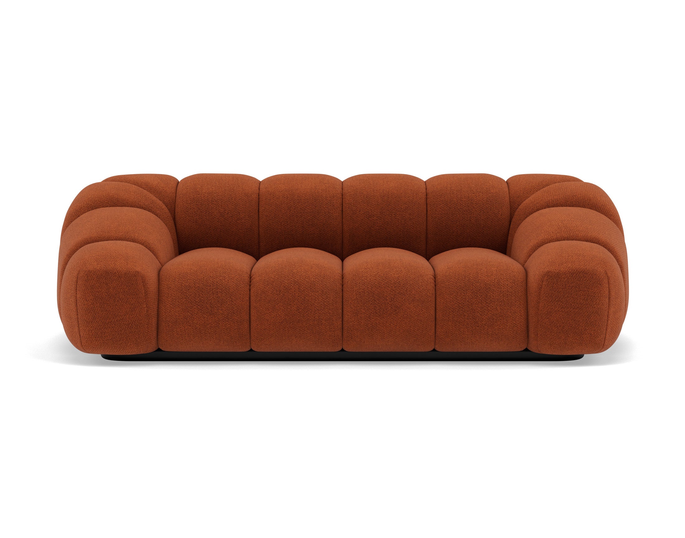 Canapé droit 3 places en velours texturé terracotta - AVA - Best Mobilier - 9