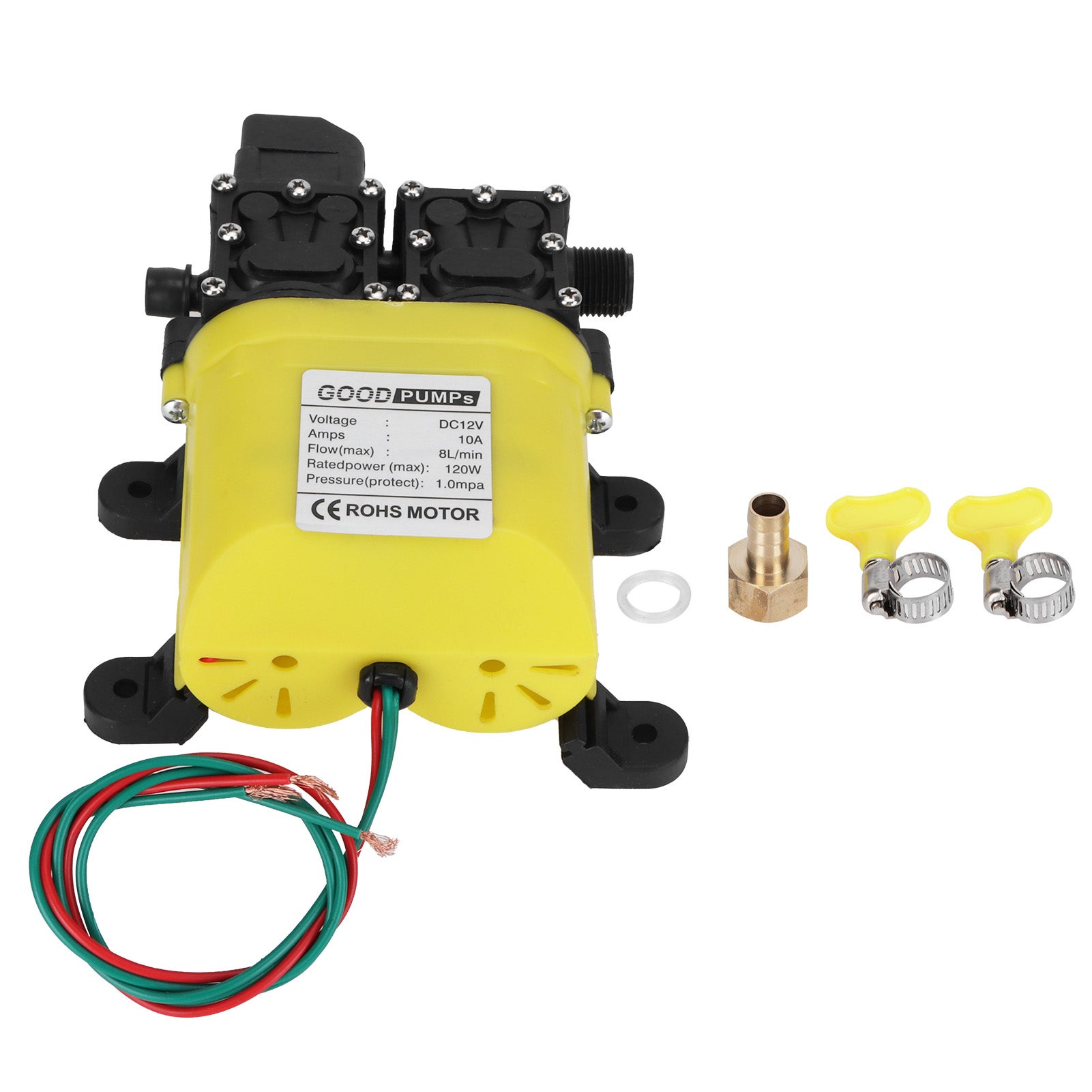 Pompa membranowa wysokociśnieniowa 12 V 120 W 8 l z miedzianym złączem, automatyczna pompa wtryskowa wody