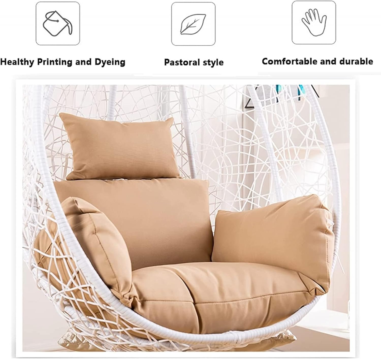 Coussin de chaise de remplacement, housse de coussin de siège de chaise suspendue, housse de coussin de siège de chaise imperméable, housse de coussin - 3