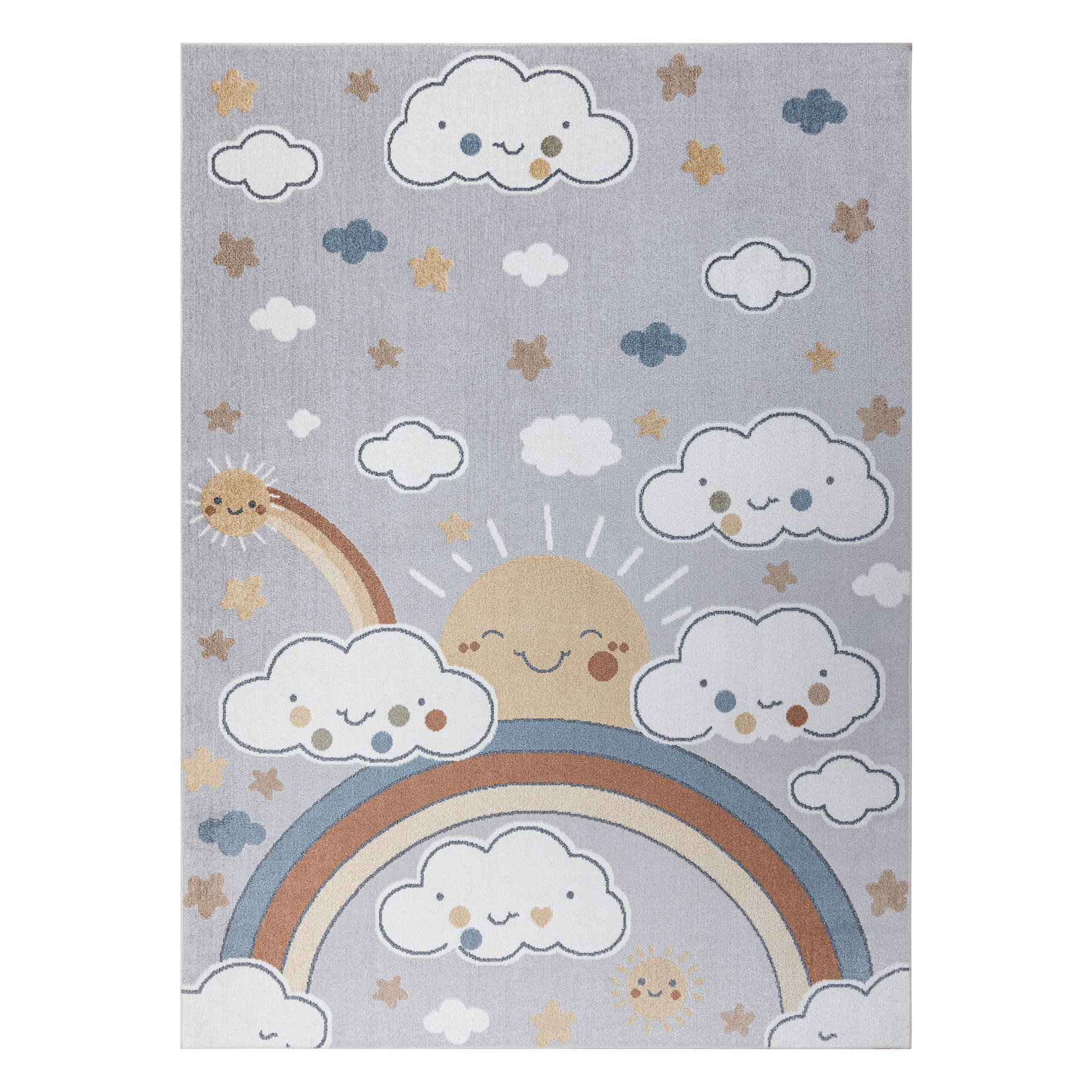 Tappeto BONO 8437 Nuvole, cielo, grigio chiaro / crema 80x150 cm - 3