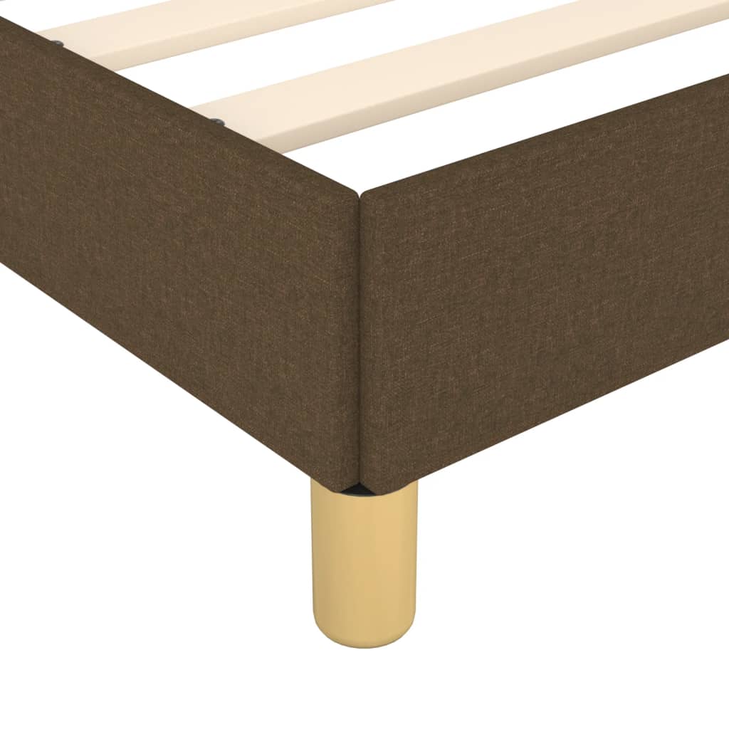 Cadre de lit sans matelas marron foncé tissu - 8