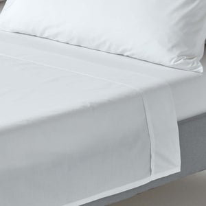 HOMESCAPES Drap plat uni 100% coton égyptien 200 fils chocolat 180 x 290 cm