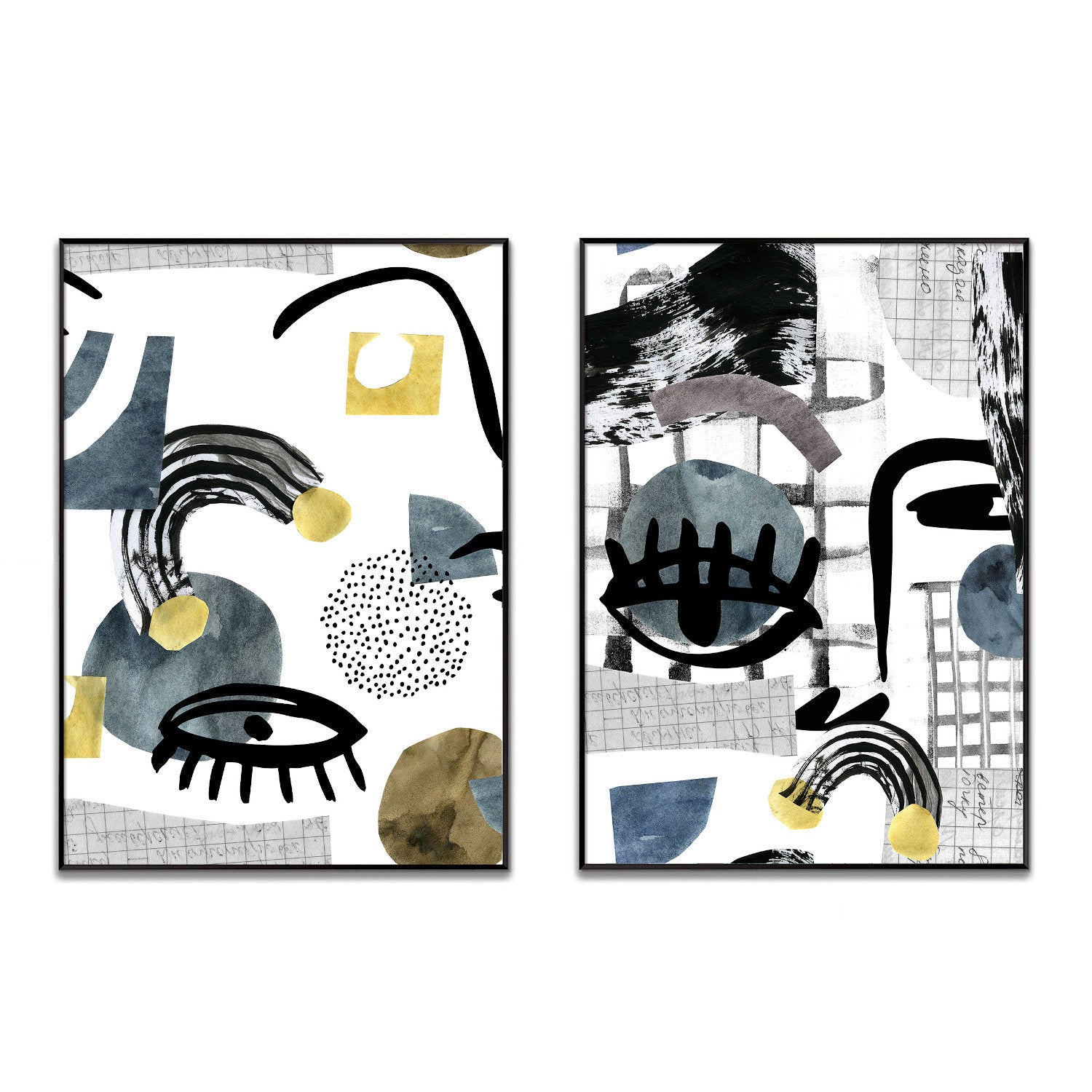 Quadri Moderni Set 3 Stampe Boho Astratte - Cornice Nera 50x70cm, Per Soggiorno O Camera - Foto 11