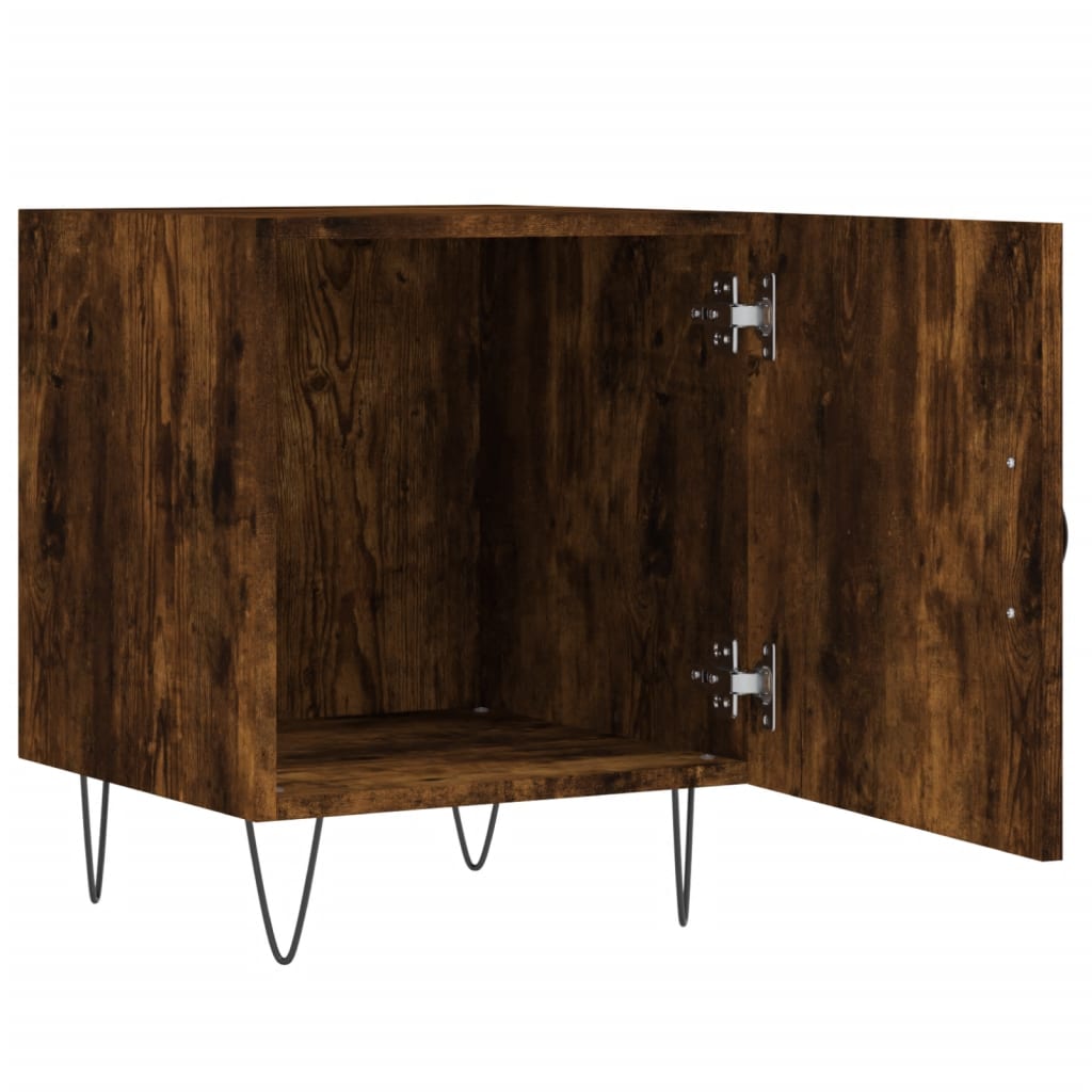 Maison Exclusive - Tables de chevet 2 pcs chêne fumé 40x40x50 cm bois d'ingénierie - 8