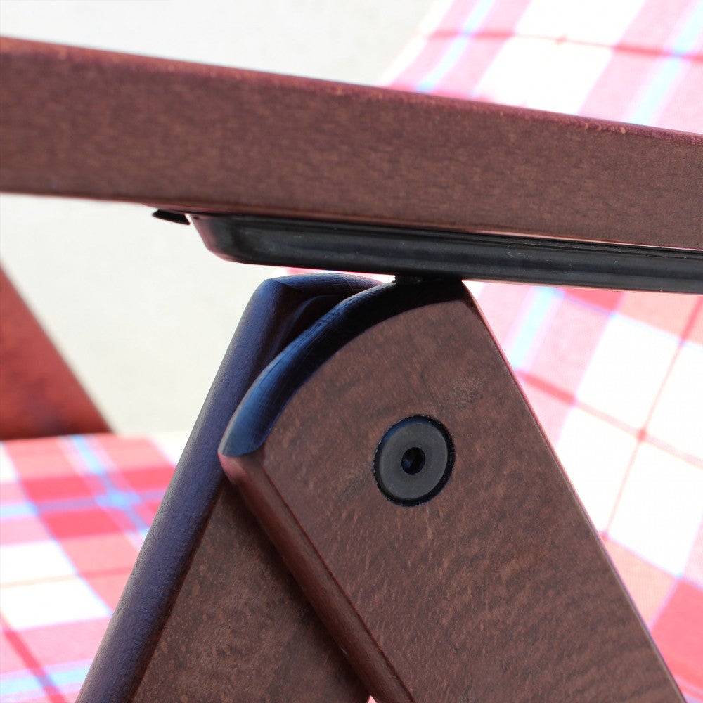 Poltrona relax da interno in legno 4 posizioni con braccioli - Blue - 3