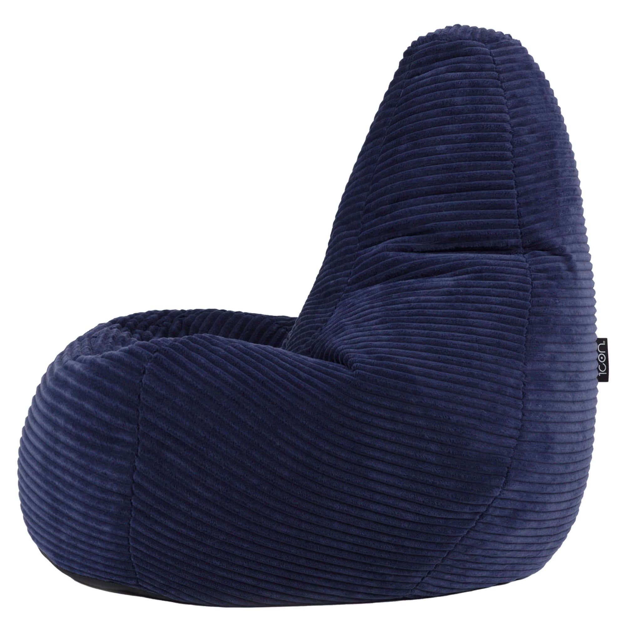 Lot de 2 poufs poire enfant Icon à dossier haut velours côtelé bleu marine, 65x65cm, Made in Allemagne, Oeko-Tex® - 5