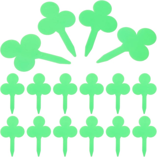 100pièces Étiquettes De Jardin Plastique Pour Identification Des Plantes Tuteurs Pour Semis Avec Motif Trèfle Résistantes