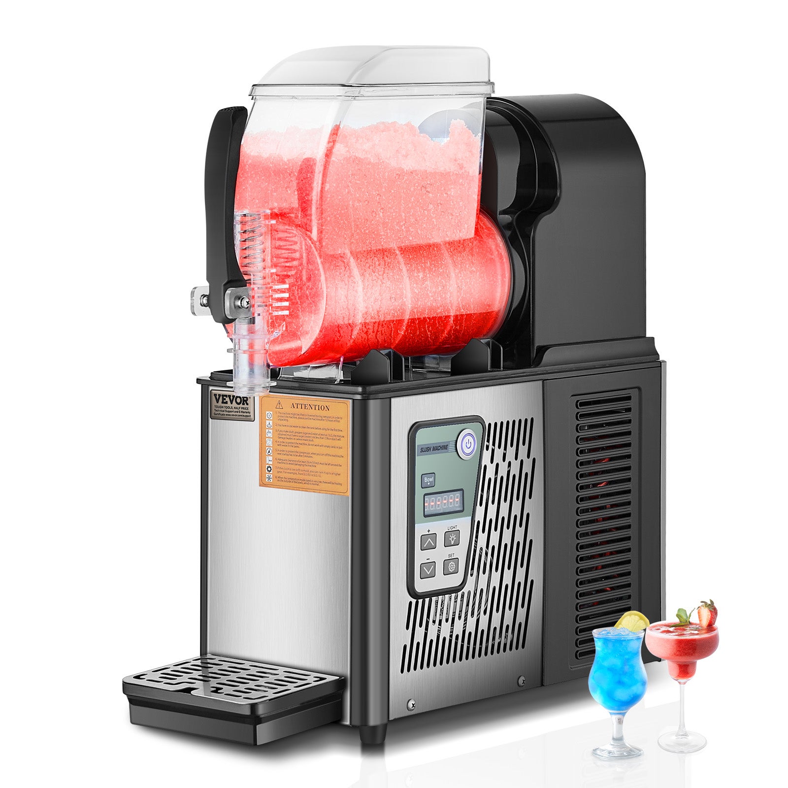 VEVOR Machine à Granité Commerciale 12L Margarita Smoothie Boisson Glac E Fabricant De Granit