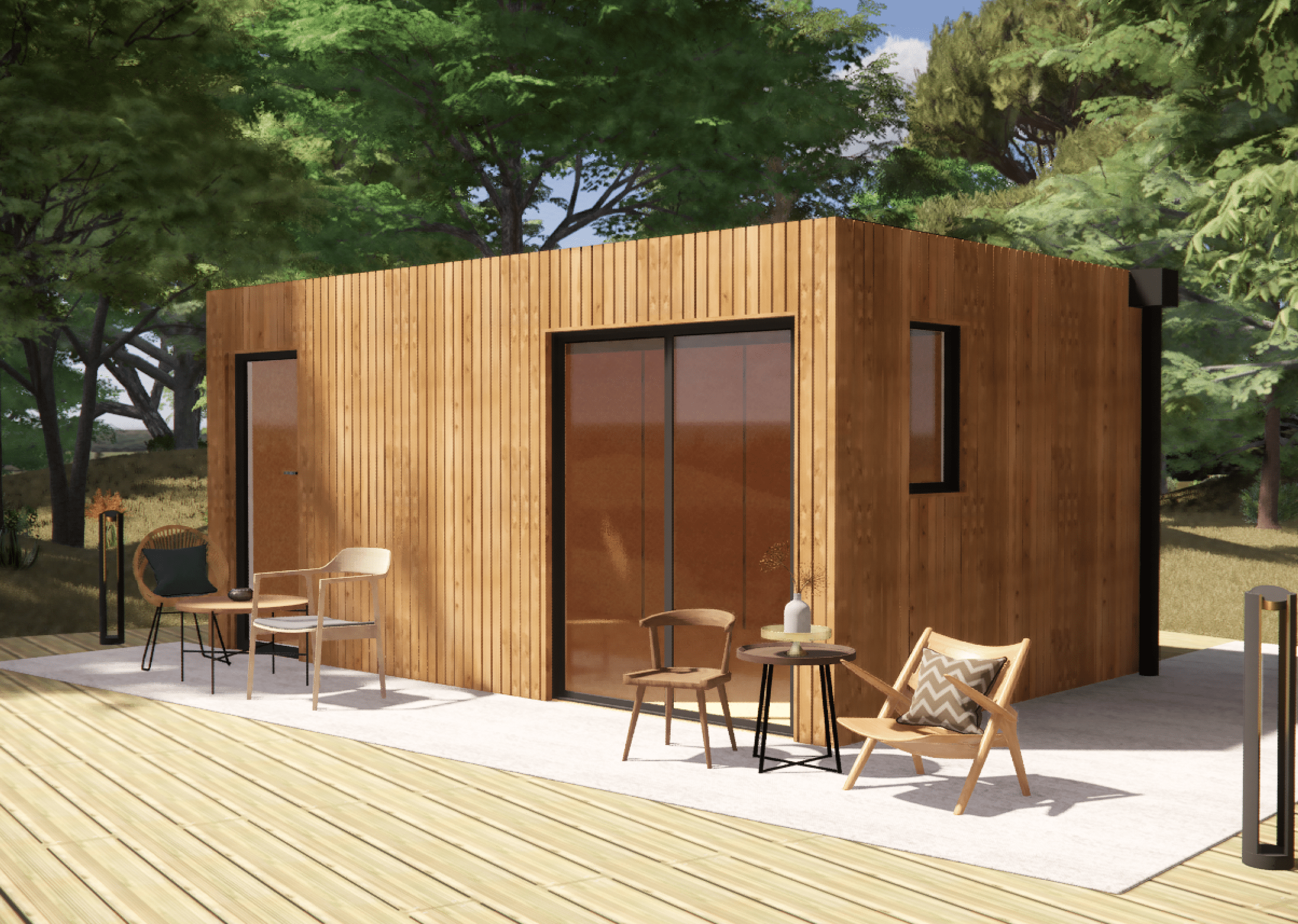 Annexe de jardin bois en bois 5,5 x 3,5 x 2,7 m - 6