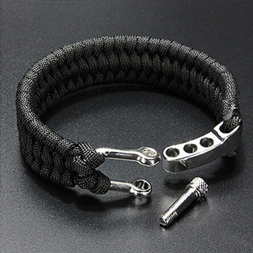 Pulseira de sobrevivência em paracord para atividades ao ar livre, com fivela ajustável, ideal para viagens, acampamentos e trilhas - 4