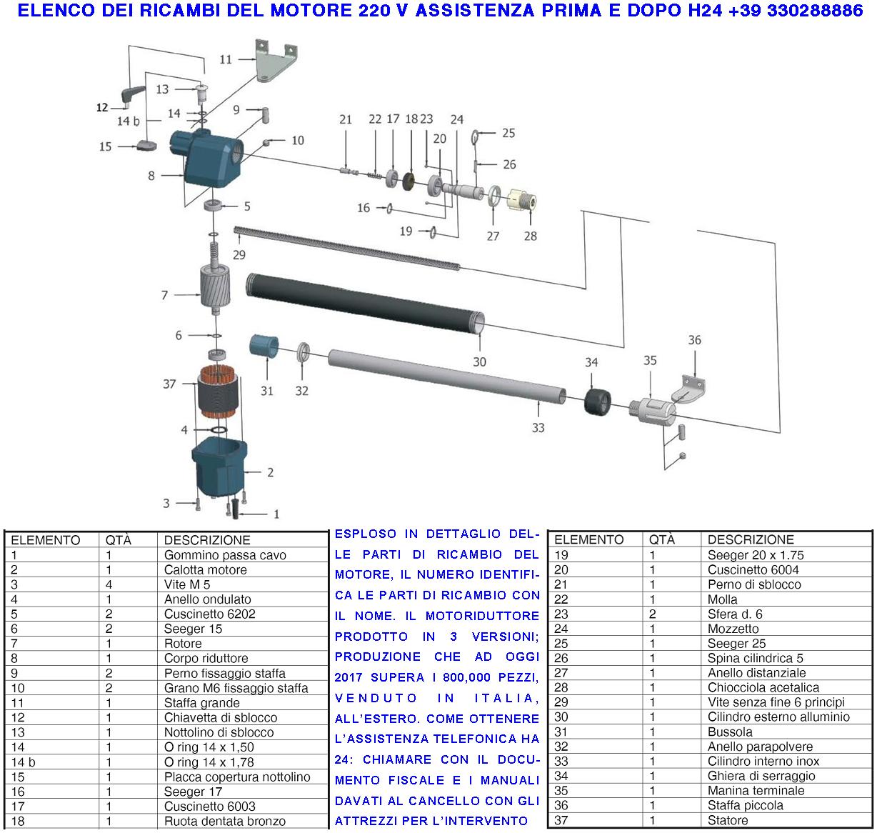 Motore Titan 230V Ricambio Cancello Anta Lato Destro Corsa Stelo 300 mm Dotato di staffe e bulloni Sblocco a Chiave Potenza 280 W Corpo In Alluminio P - 3