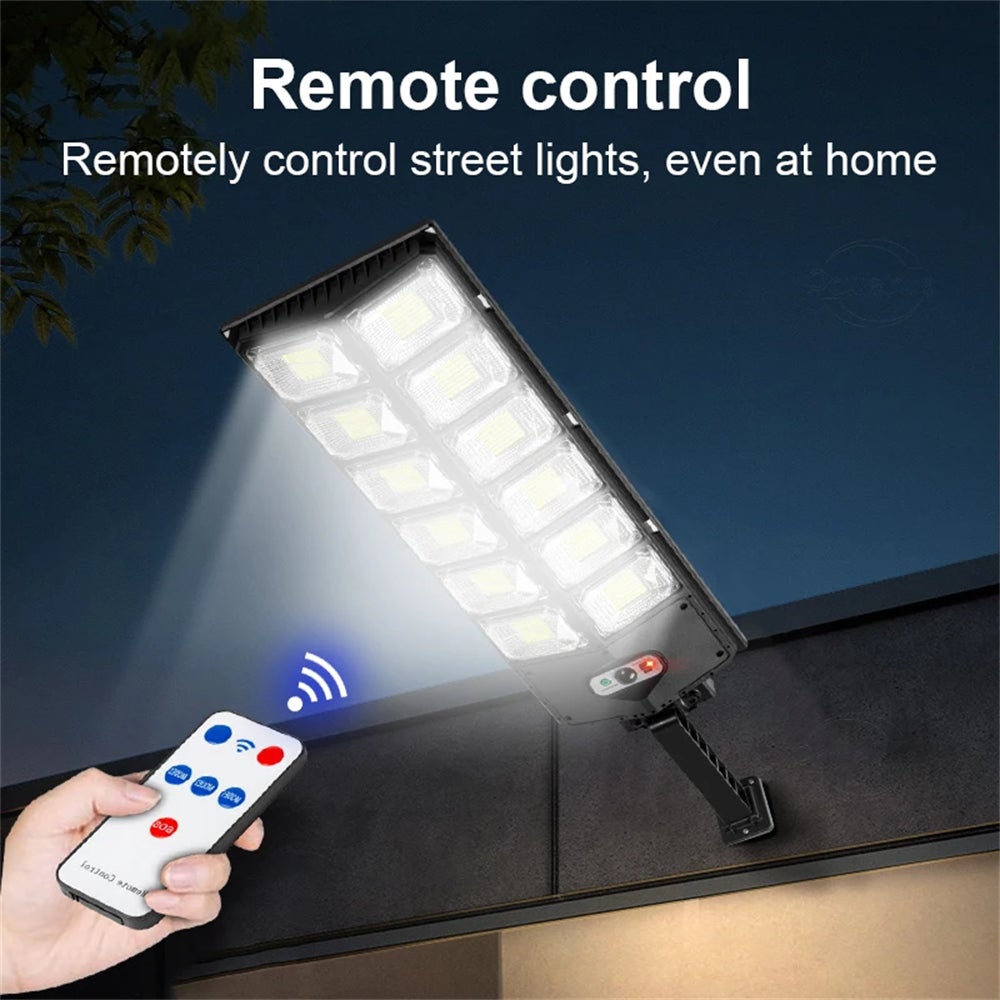 Luz solar superbrillante de 1008 LED, potente luz solar con sensor de movimiento, luz de calle solar para exteriores y jardín. - 3