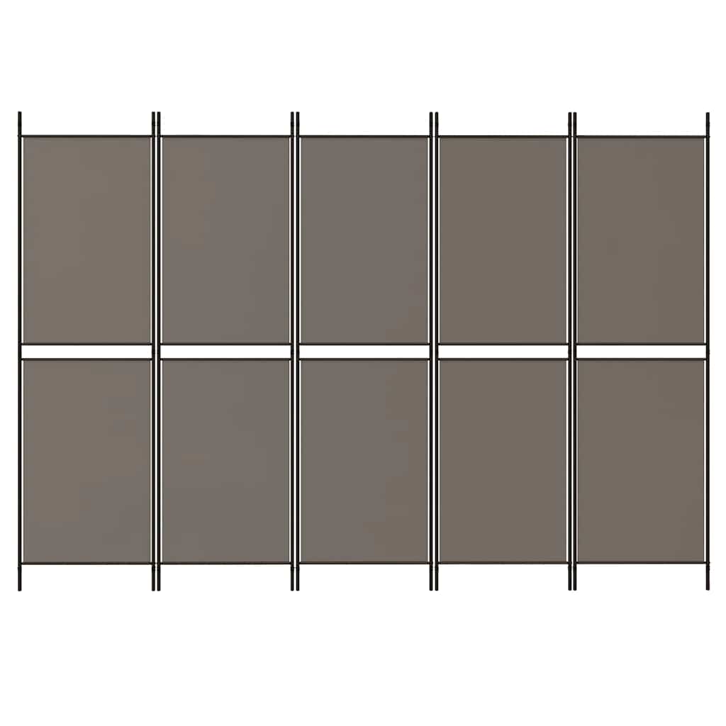 Cloison de séparation 5 panneaux en tissu gris anthracite 250x200 cm - COMFORTXL - 3