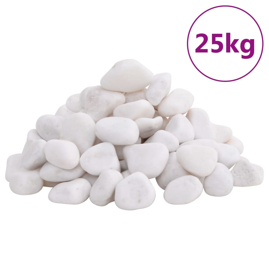 Guijarros pulidos 25 kg blancos 2-5 cm