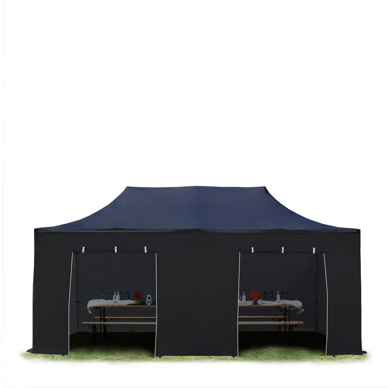 3x6 m Namiot Ekspresowy, PREMIUM Stal 40mm, ze ścianami bocznymi, bez okien, czarny