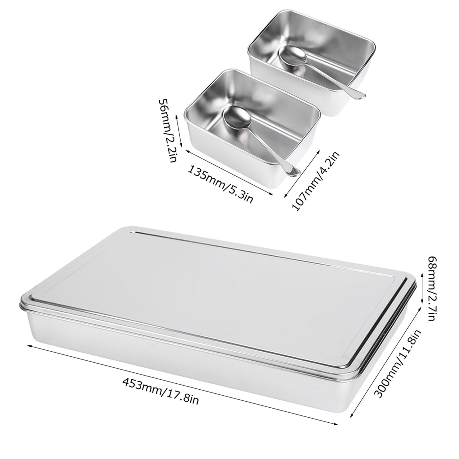 Scatola Portaspezie In Alluminio A 8 Scomparti, Con Coperchio E Cucchiai, Per Condimenti E Snack – Capacità 630 Ml Per Scomparto