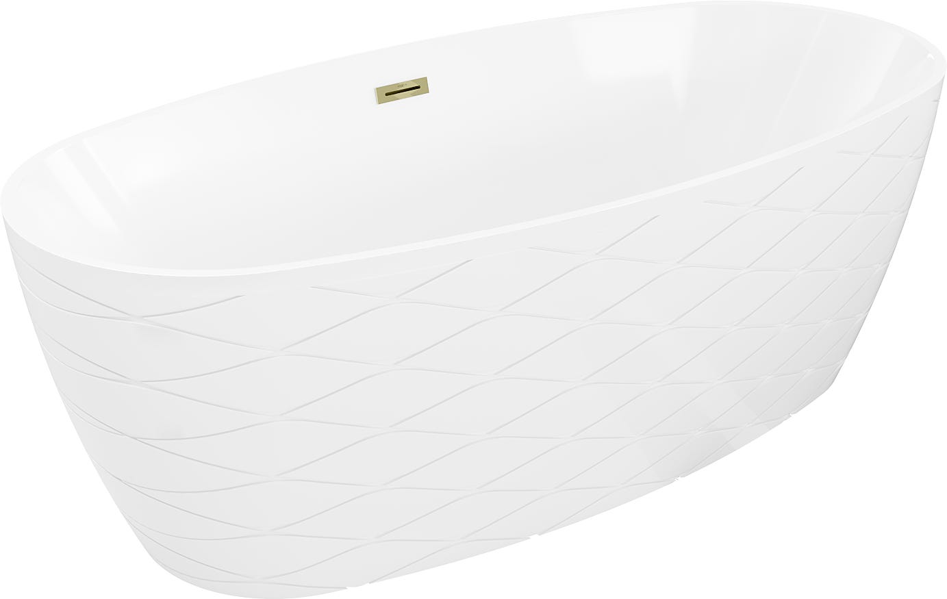 Baignoire autoportante Mexen Olea modèle 170 x 80 cm, blanche, trop ...